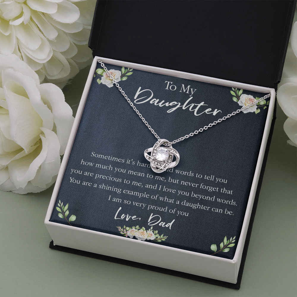 18A Necklace To My Daughter, Floral Necklace Gift for Daughter/Her, Gift From Dad
