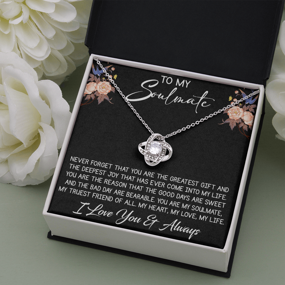 261 To My Soulmate Love Knot Necklace Engagement Jewelry for Future Wife