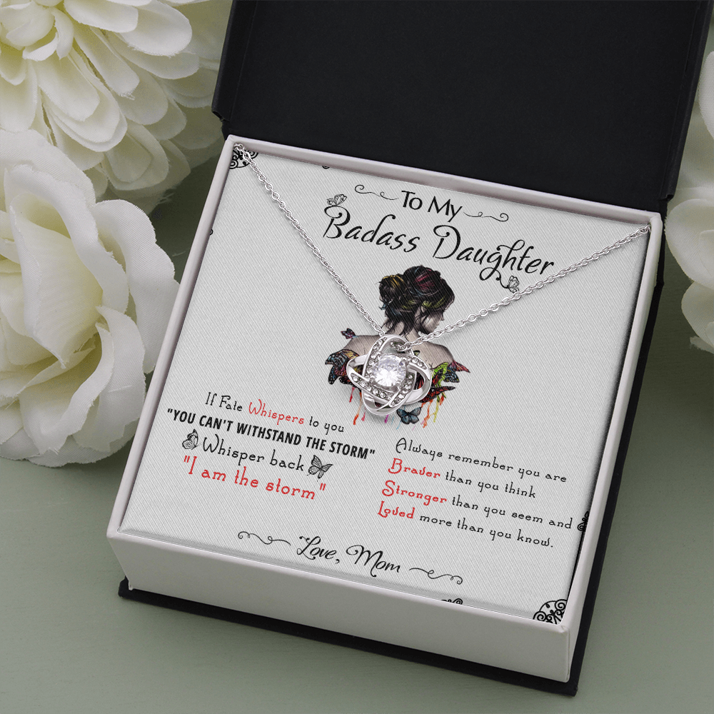 53A To My Badass Daughter, Badass Daughter Necklace From Mom, Birthday Gift
