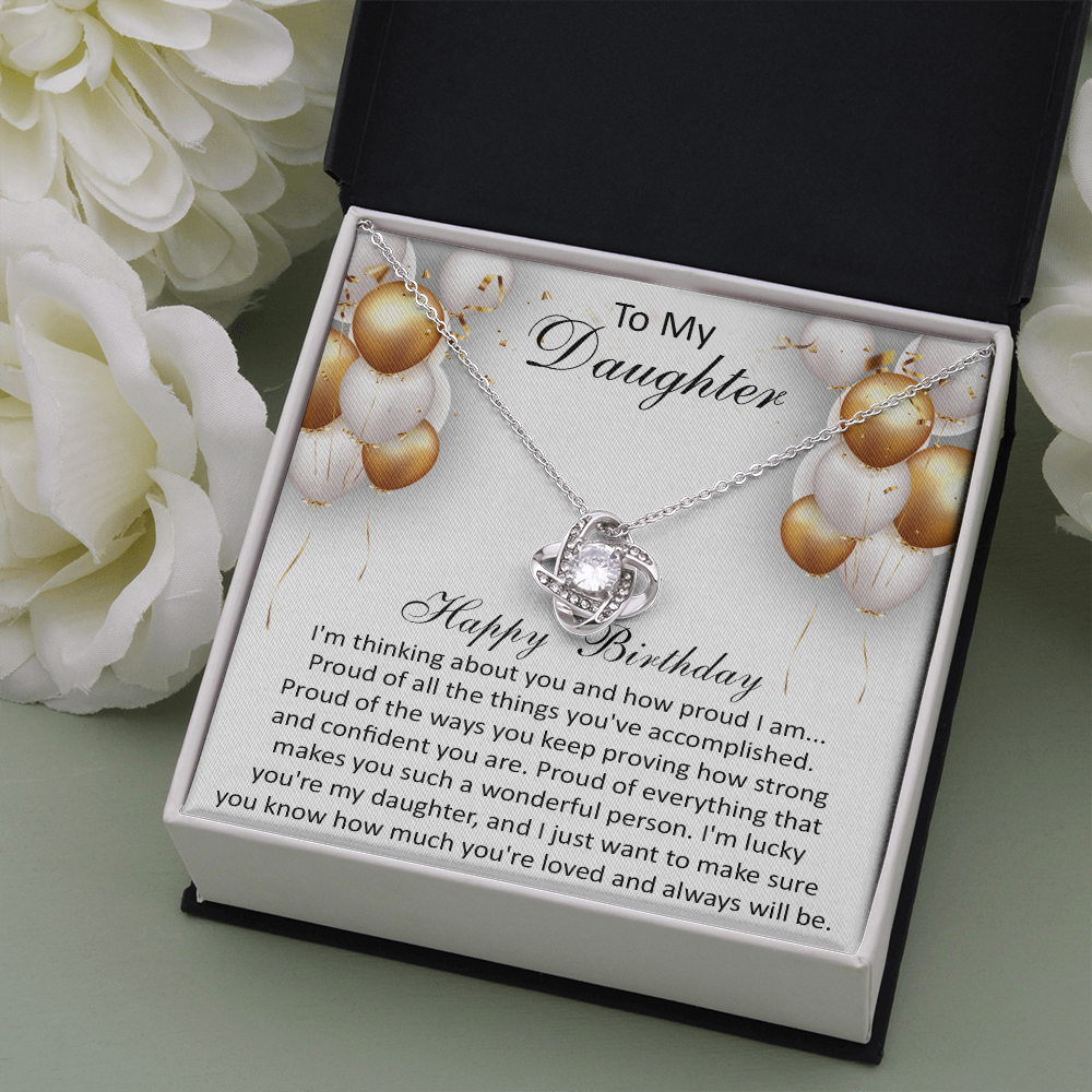 407A To My Daughter Necklace, Happy Birthday Gift, Necklace Gift For Daughter