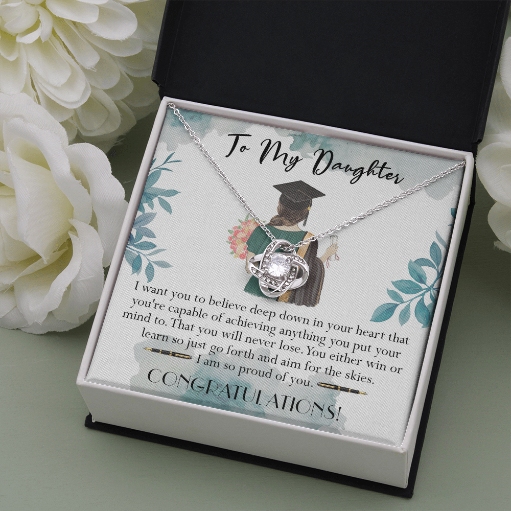 405A To My Daughter Necklace, Congratulations Gift 2022, Graduation Necklace Daughter