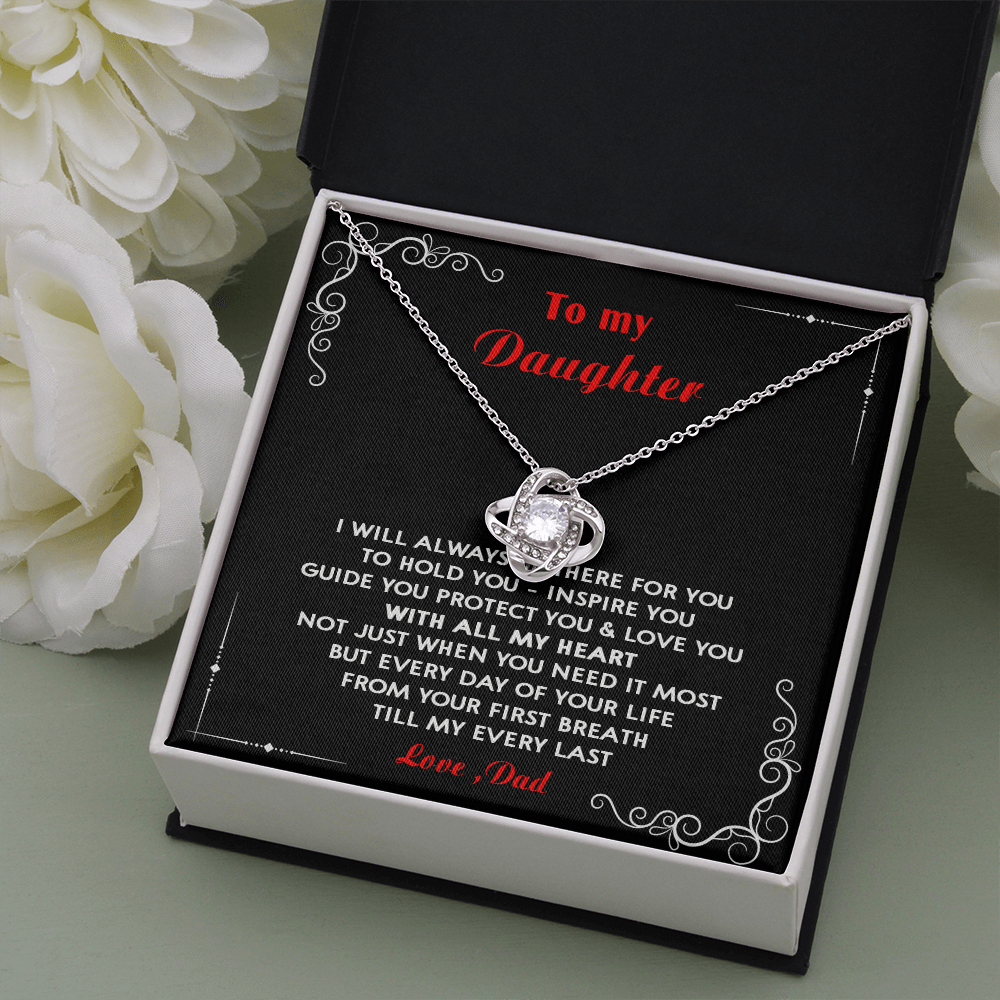 N351A To My Daughter Love Dad - Father and Daughter Necklace Heart Gift from Daddy
