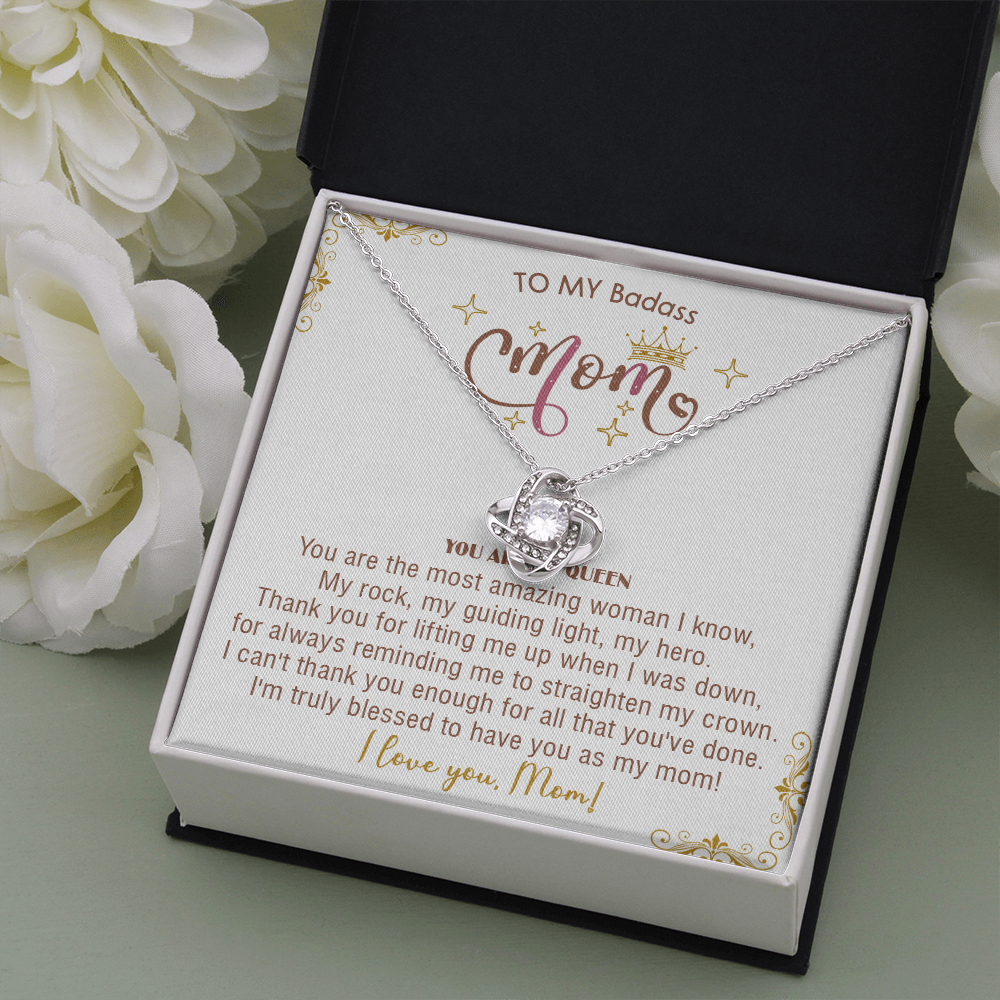 414A To My Badass Mom Necklace, You Are My Queen, I love You, Gift Necklace For Mom
