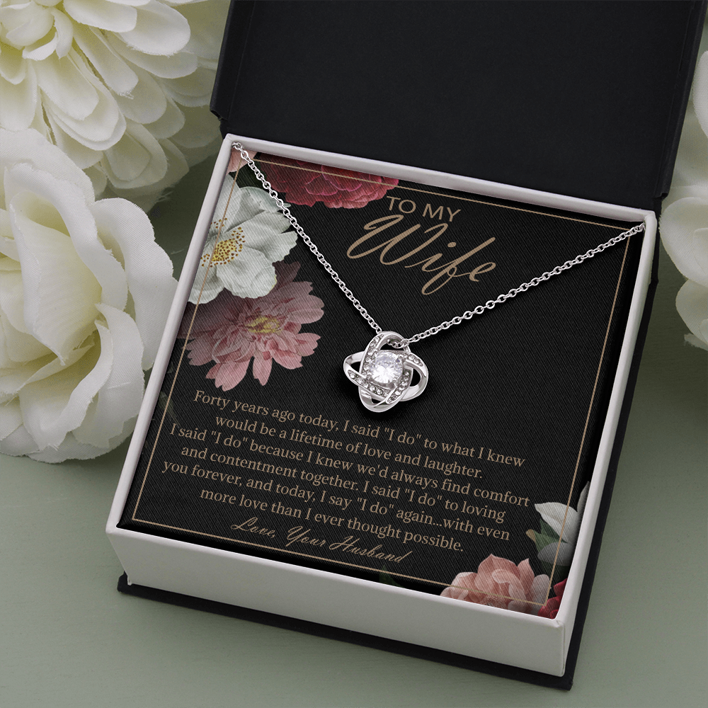 40th Anniversary Gifts For Wife Unique Card 40 Years Wedding Necklace Jewelry 334