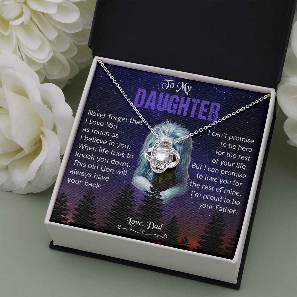 N371A To My Daughter Necklace, Gift For Daughter From Dad, Daughter Father Lion Gift