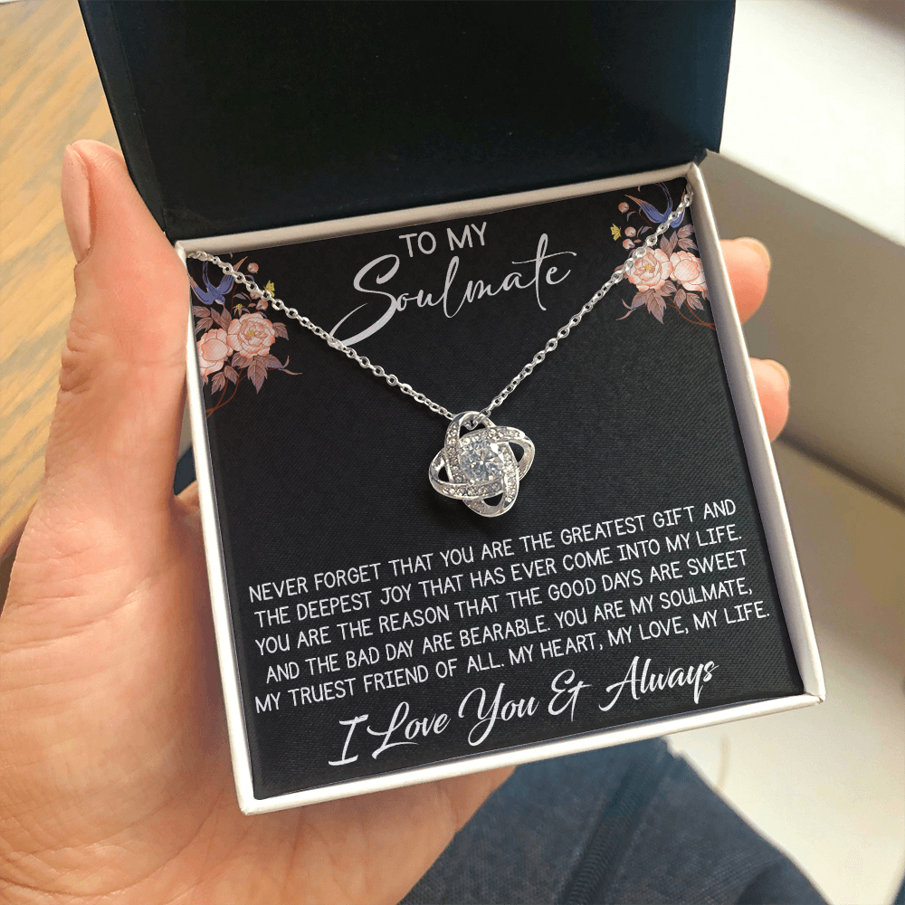 261 To My Soulmate Love Knot Necklace Engagement Jewelry for Future Wife