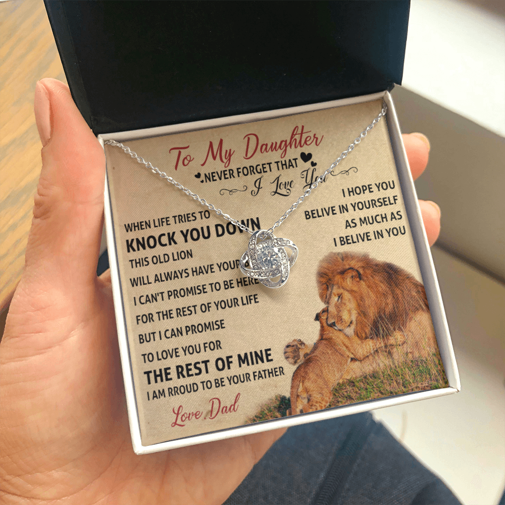 To my Daughter I Love You Necklace Lion Dad 513