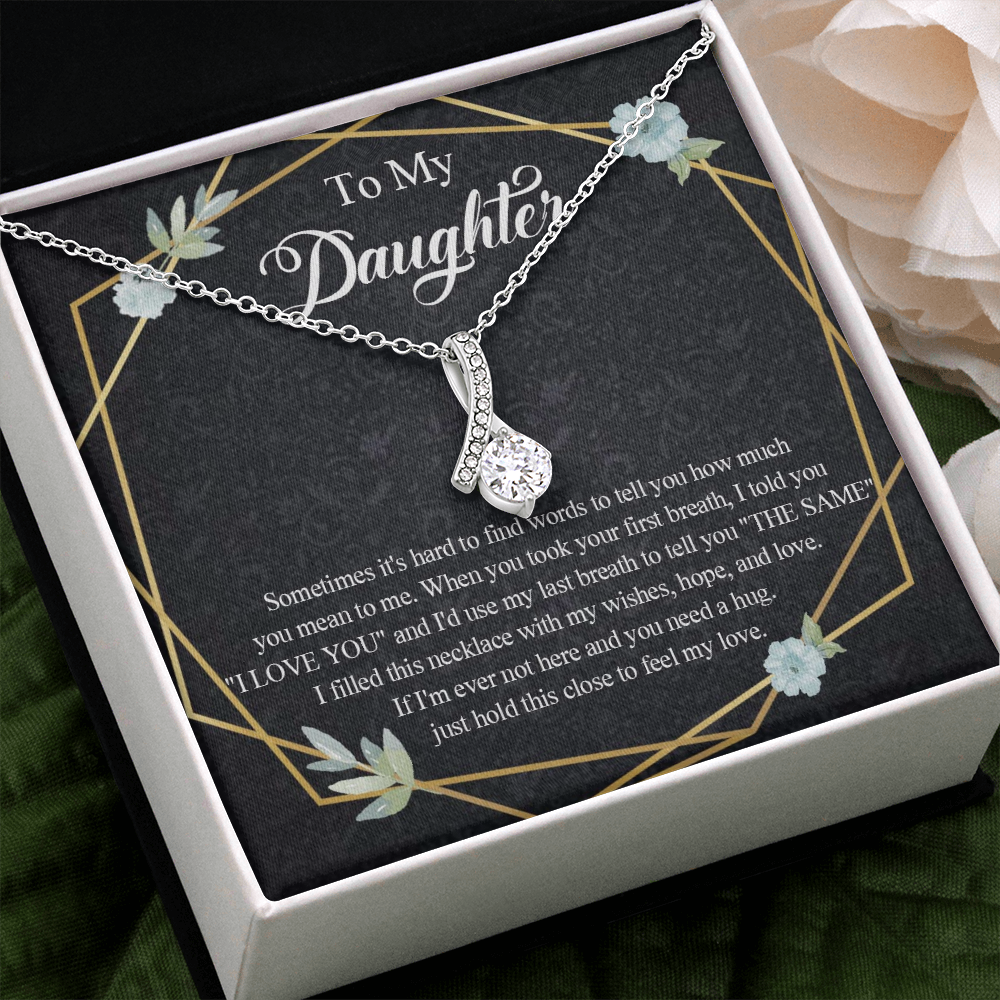 1B Heart Necklace To My Daughter Birthday Gift from Dad, Mom for Beautiful Daughter