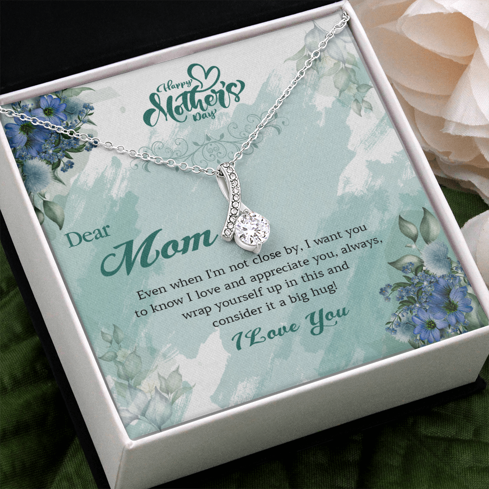 411B Dear Mom I Love You Necklace, Happy Mothers Day Gift Necklace, Necklace Gift Mom