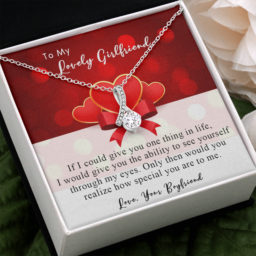 254B Necklace To My Lovely Girlfriend, Gift for Her From Boyfriend, Couple Love Gift