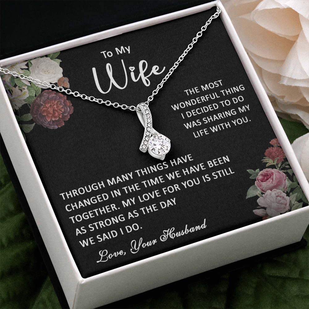 413B To My Wife Necklace, Gift Birthday Necklace From Husband For Wife, Gift Holiday