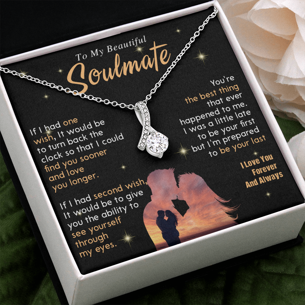 N352B To My Soulmate Necklace, Gift For Wife Girlfriend From Husband, Valentines Day