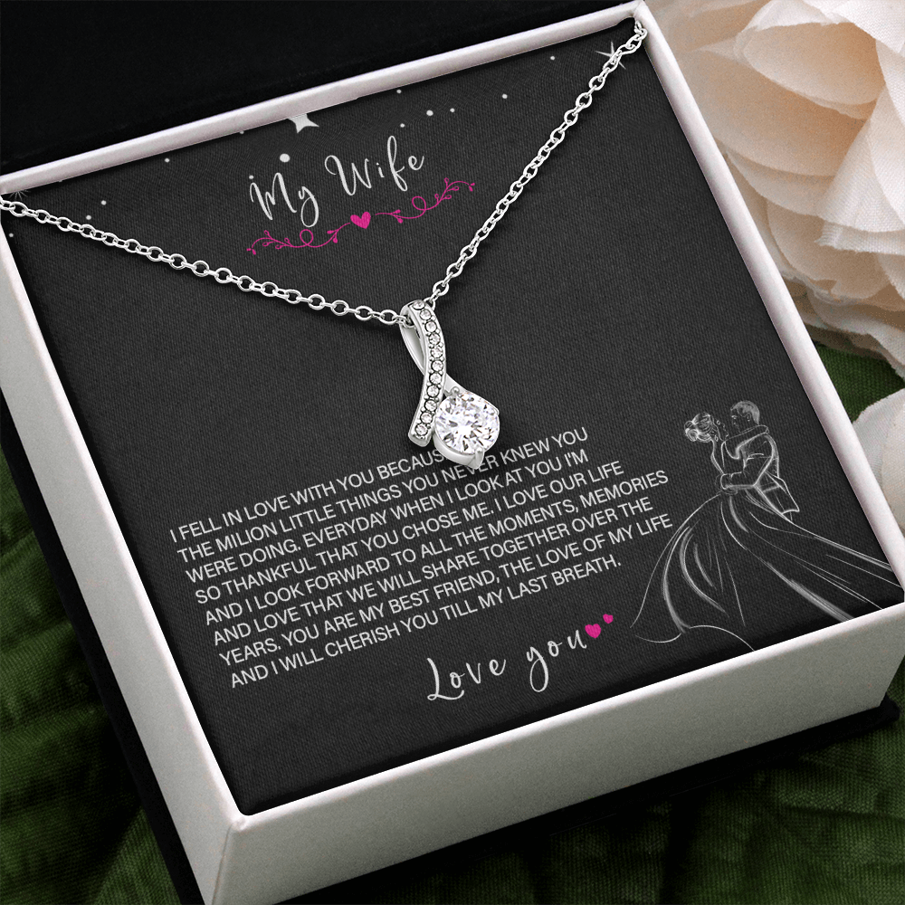 62B Love Necklace To My Wife, Gift for Her, Beautiful Wife Necklace From Husband