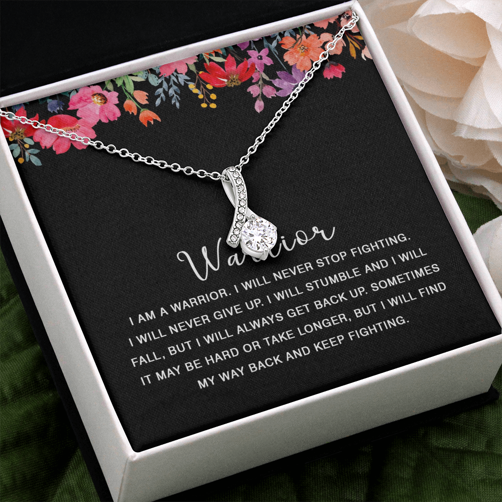 422A Warrior Necklace, I am Warrior, I Will Never Stop Fighting, Gift Birthday