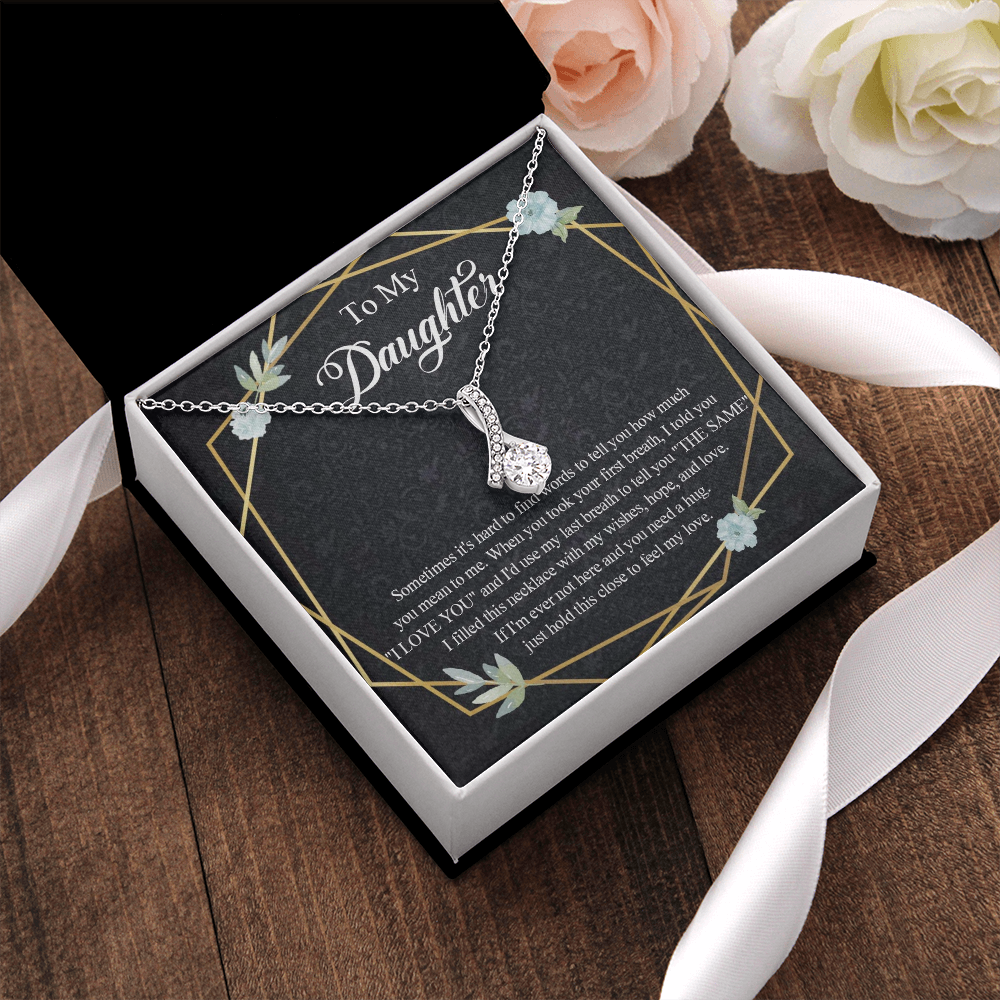 1B Heart Necklace To My Daughter Birthday Gift from Dad, Mom for Beautiful Daughter