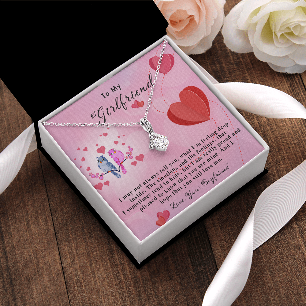 255B Necklace To My Girlfriend, Gift for Her From Boyfriend, Loving Couple Birds Gift