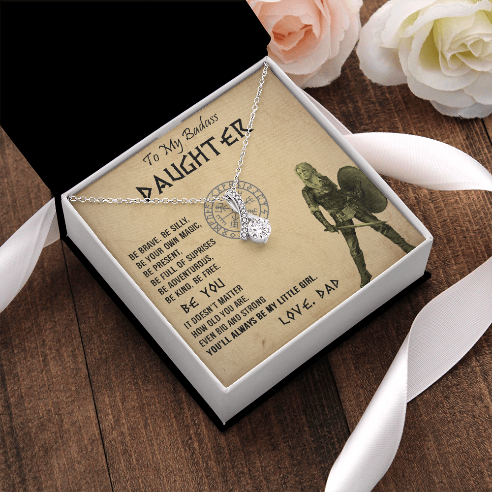 20B Viking Necklace Gift for Badass Daughter, Necklace Gift for Her From Viking Dad