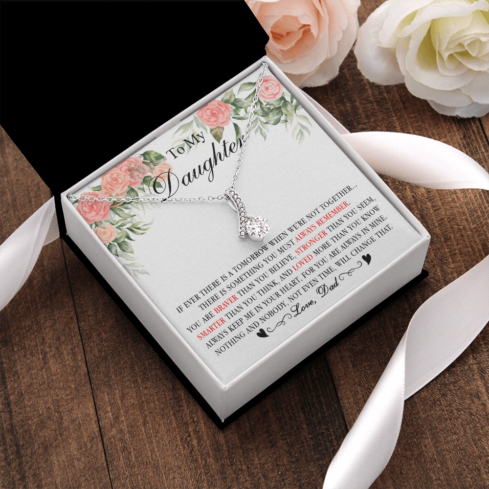 2B Heart Necklace To My Daughter Cute Birthday Gift from Dad for Beautiful Daughter