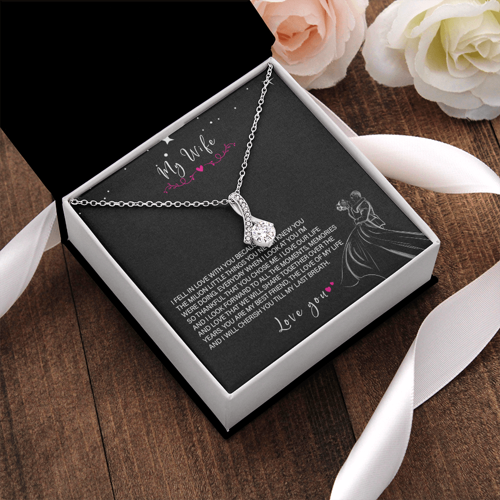 62B Love Necklace To My Wife, Gift for Her, Beautiful Wife Necklace From Husband