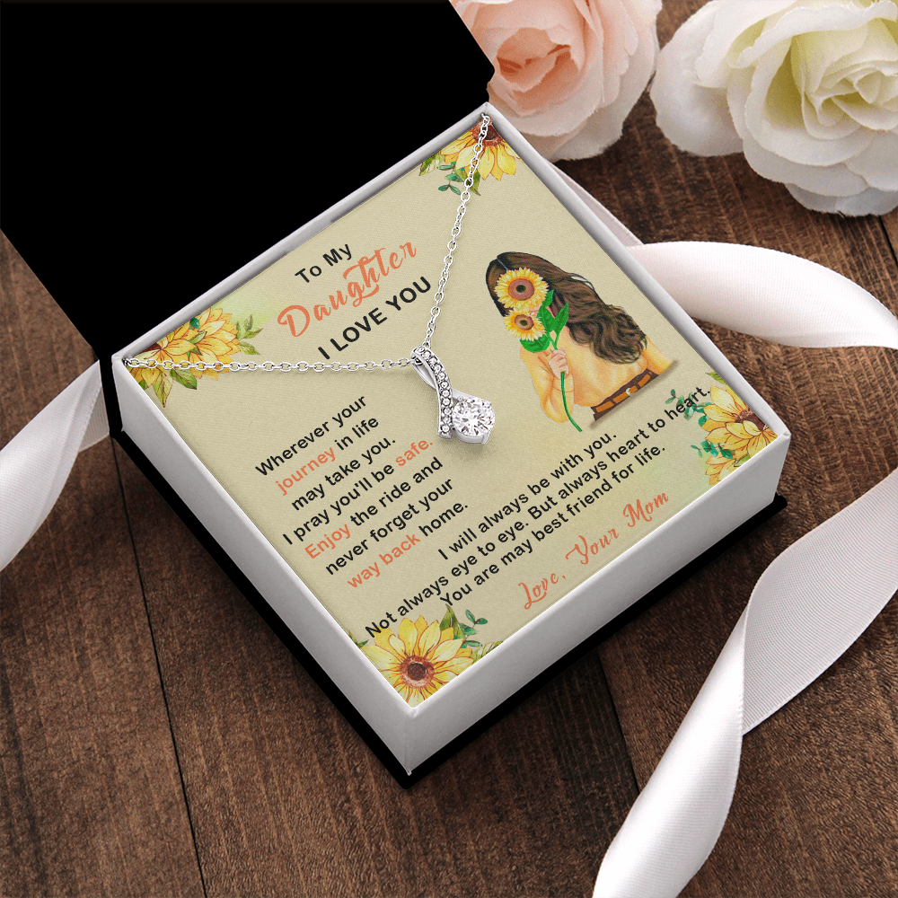 409B To My Daughter I Love You Necklace, Gift From Mom For Daughter, Gift Birthday