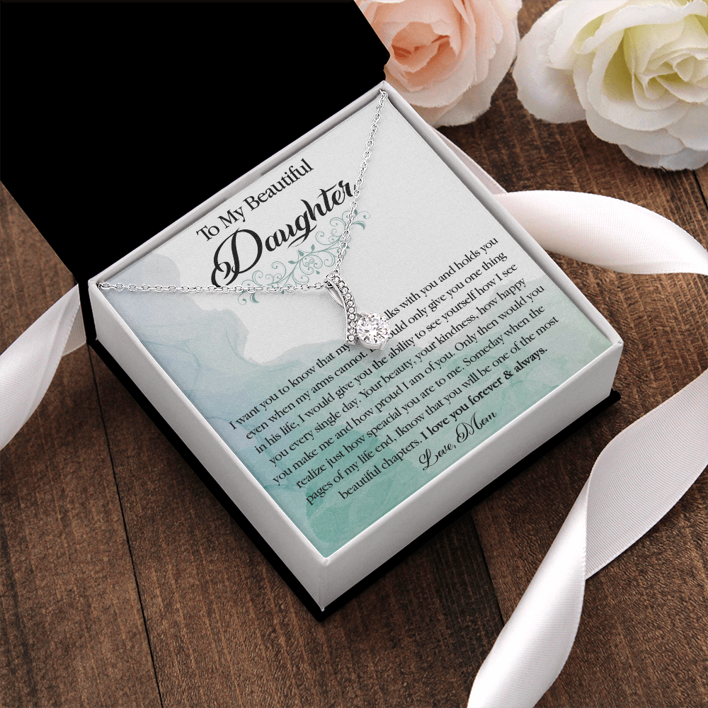 25B To My Beautiful Daughter Necklace, Gift Birthday From Mom For Daughter
