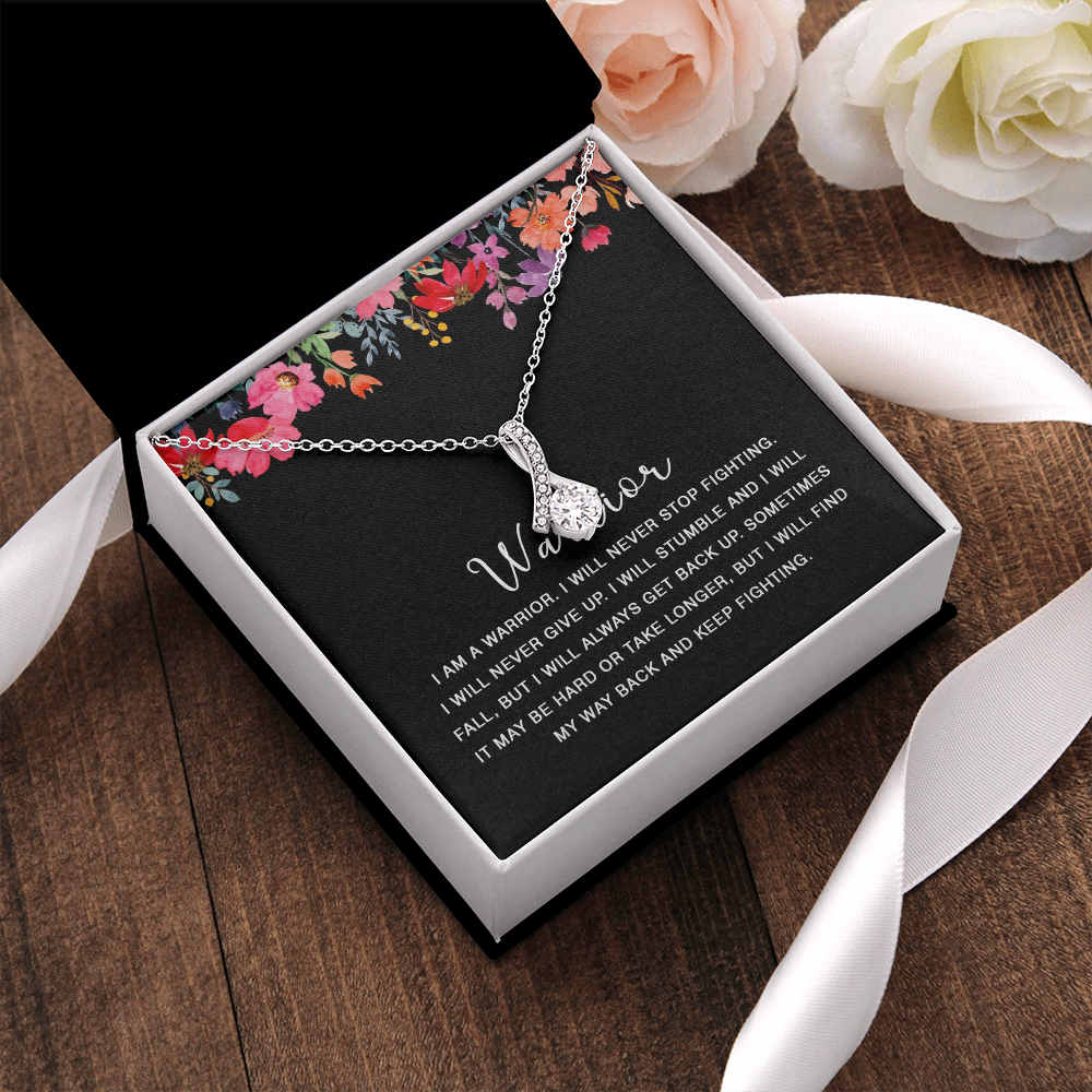 422A Warrior Necklace, I am Warrior, I Will Never Stop Fighting, Gift Birthday