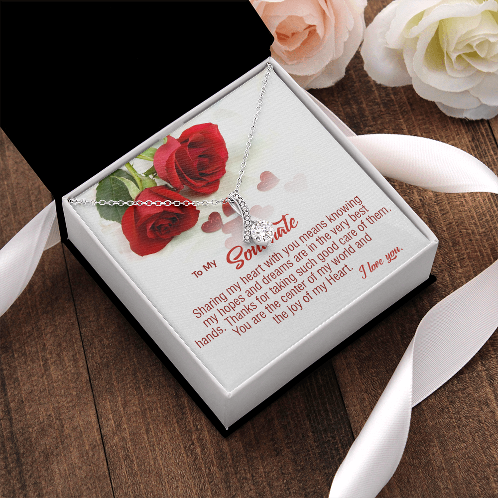 410B To My Soulmate Necklace, Birthday Gifts For Her, Gift For Girlfriend Wife