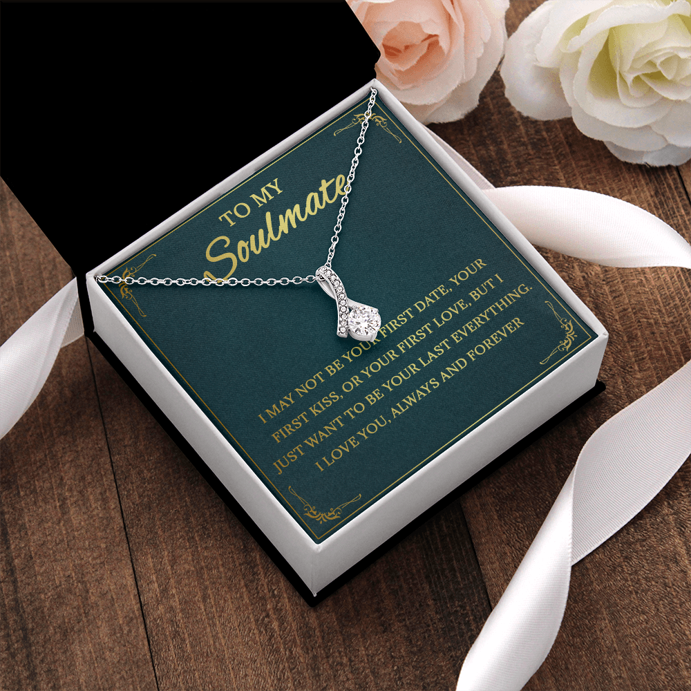 64B Necklace To My Soulmate, Love Gift for Her, Girlfriend Birthday from Husband