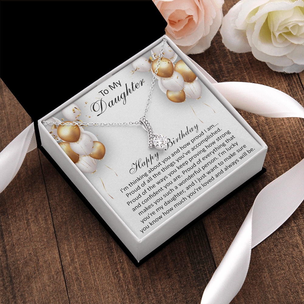 407B To My Daughter Necklace, Happy Birthday Gift, Necklace Gift For Daughter