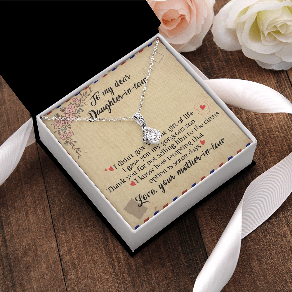 11B Letter To My Daughter-In-Law Necklace, Gift For Daughter In Law from Mother Mom