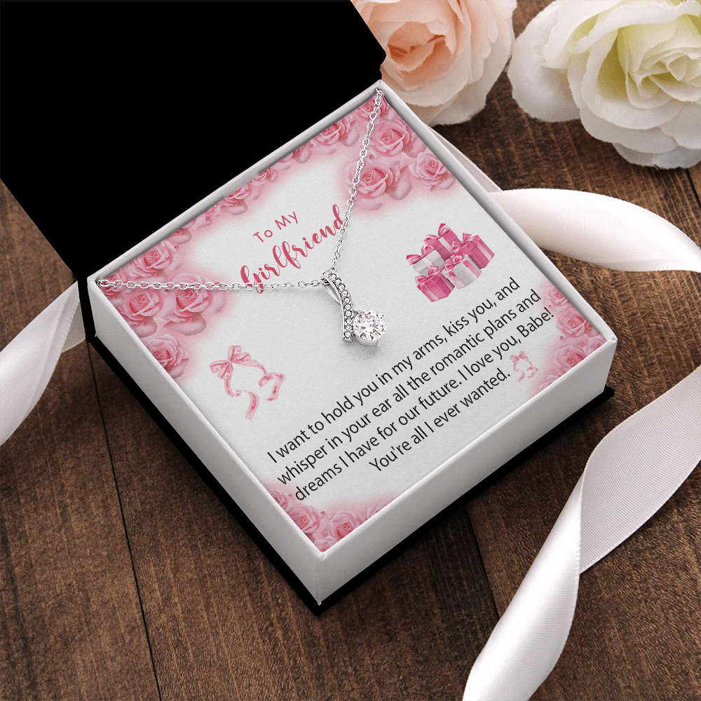 256B Necklace To My Girlfriend, Gift for Her From Boyfriend, Love Rose Gift for Girl