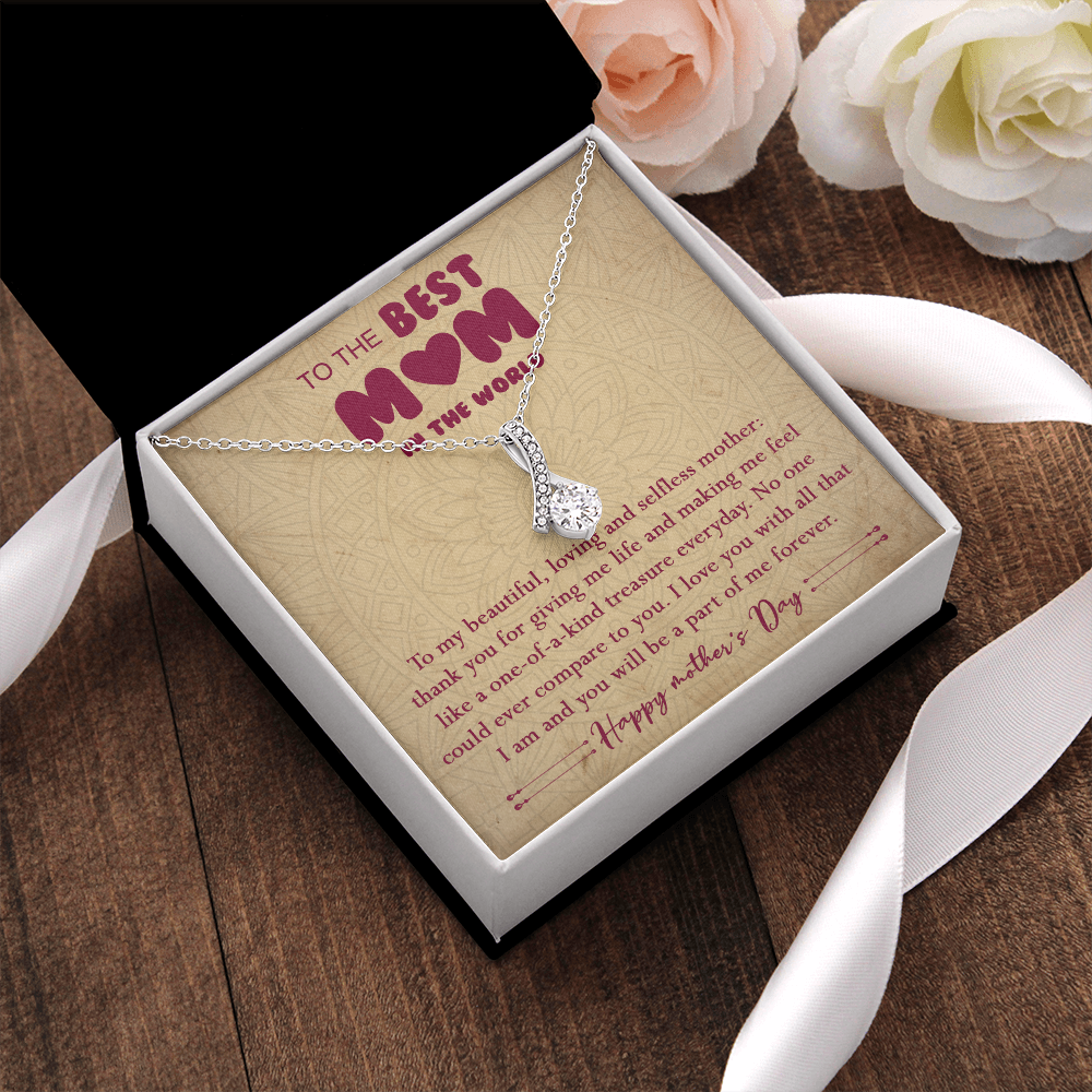 406B To The Best Mom In The World Necklace, Happy Morther's Day Gift For Mom