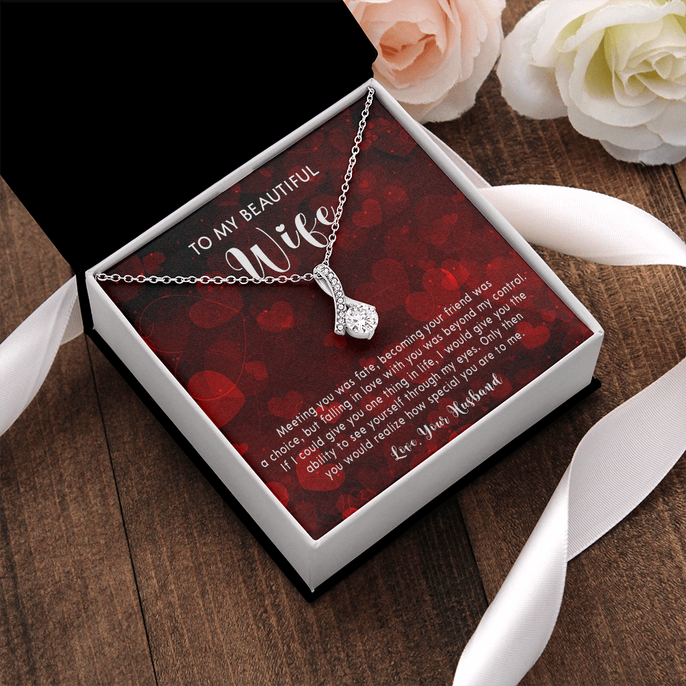 253B Necklace To My Beautiful Wife, Gift for Her From Husband, Couple In Love Gift