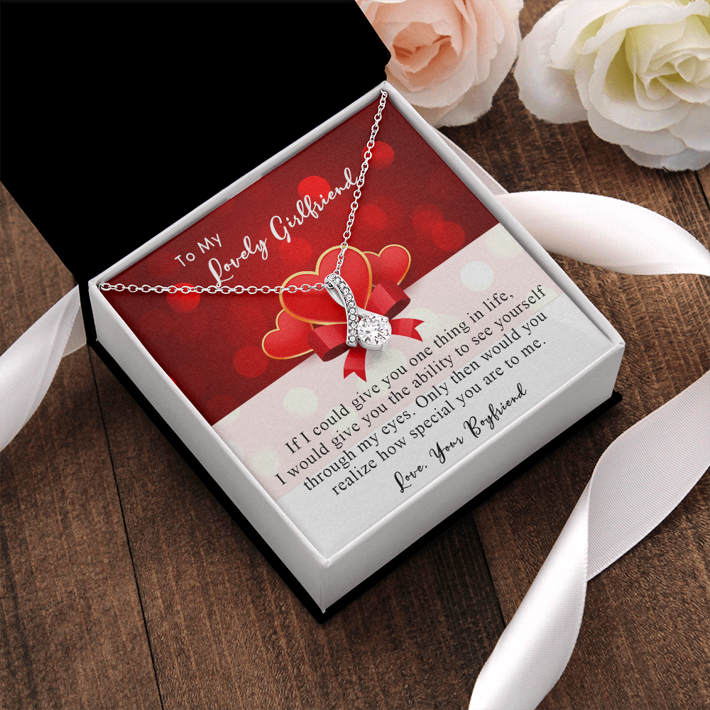 254B Necklace To My Lovely Girlfriend, Gift for Her From Boyfriend, Couple Love Gift