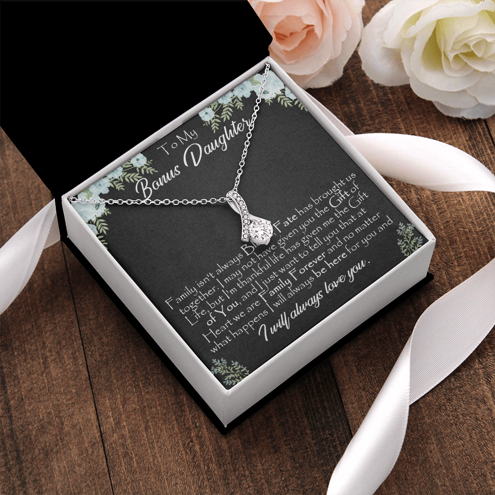 26B To My Bonus Daughter, Gift For Bonus Daughter Necklace, Step Daughter Necklace