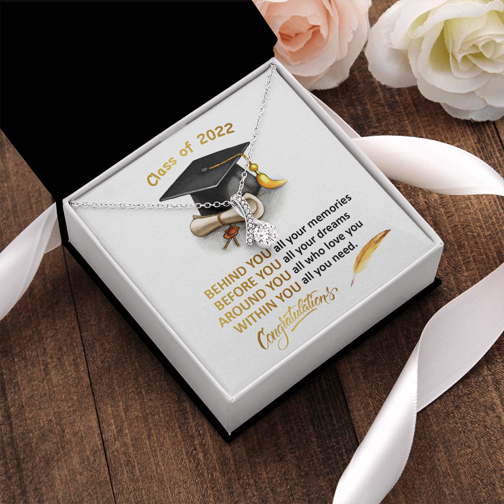 408B Class of 2022 Graduation Necklace, Congratulations Gift Necklace
