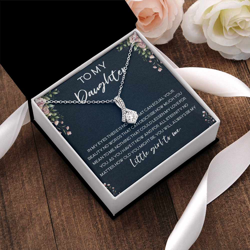 35B To My Daughter Necklace Gift Birthday, Little Girl To Me, Necklace Daughter