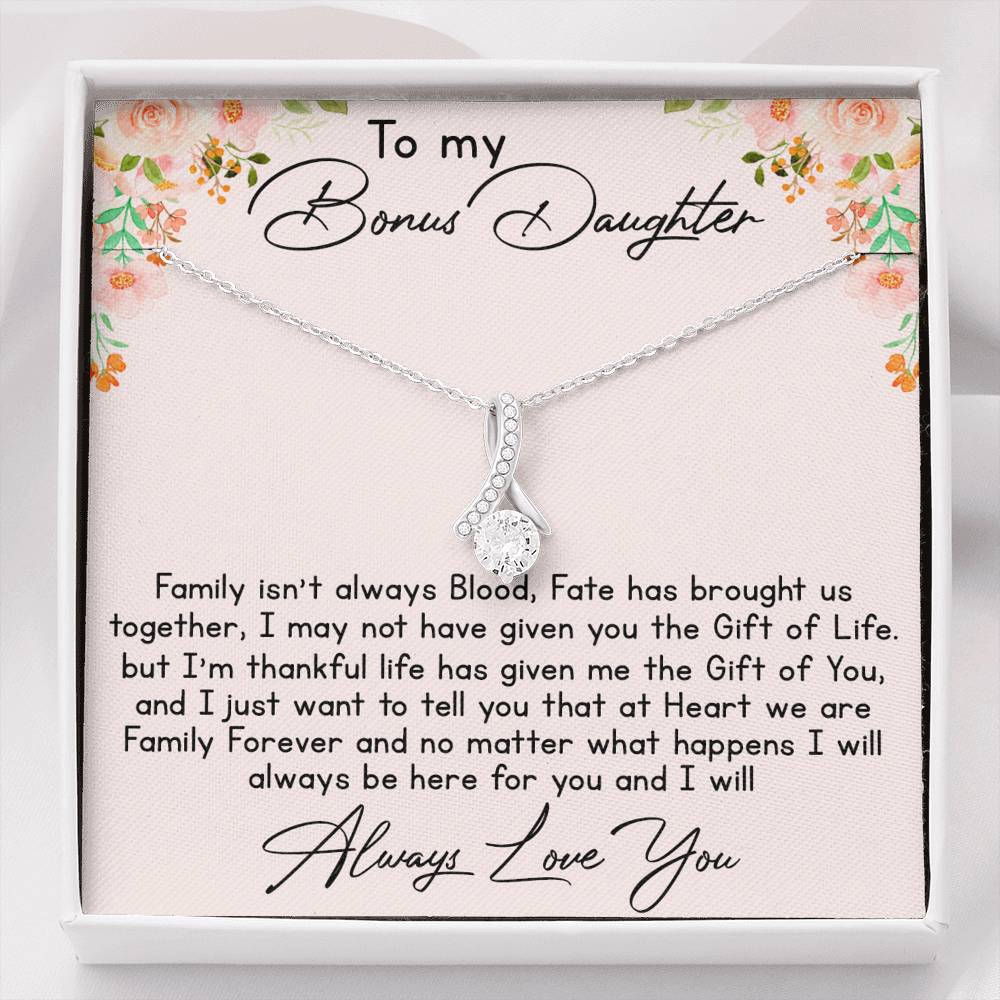 To My Bonus Daughter Love Gift Luxury Alluring Beauty 440 Necklace For Step Daughter