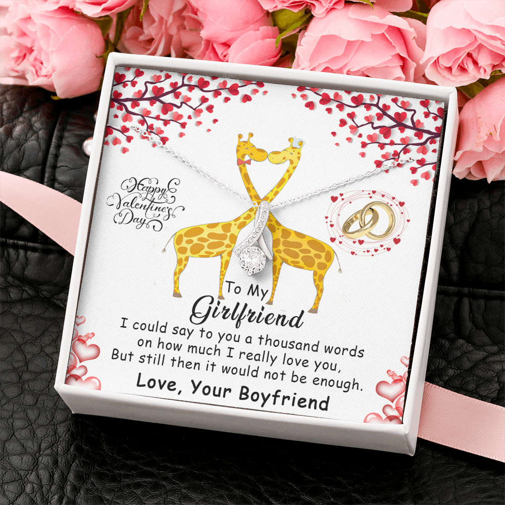 215B - To my Girlfriend, Happy Valentine's Day Gift Necklace for Girlfriend, Couples