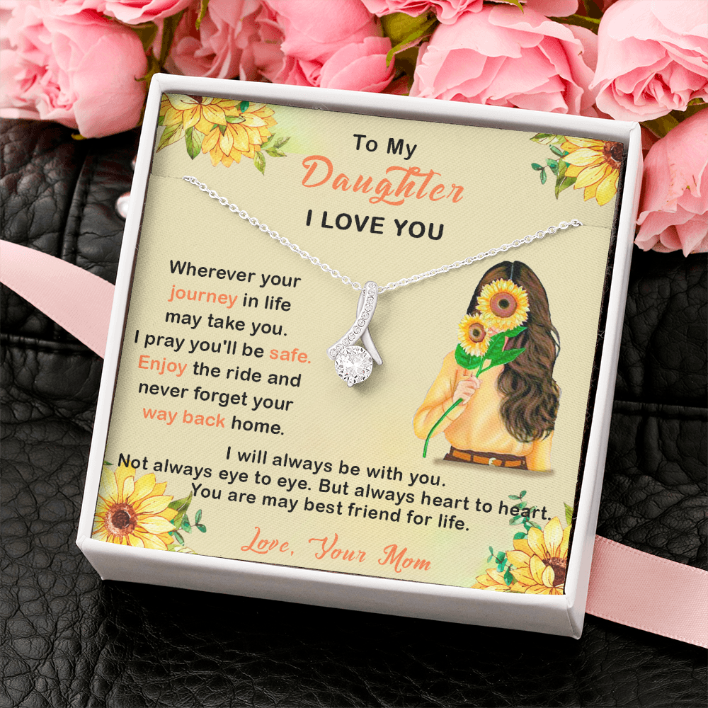 409B To My Daughter I Love You Necklace, Gift From Mom For Daughter, Gift Birthday