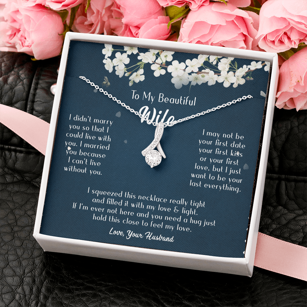 163B Necklace Gift To Beautiful Wife, Valentine Gift for Her, I Married Perfect Wife