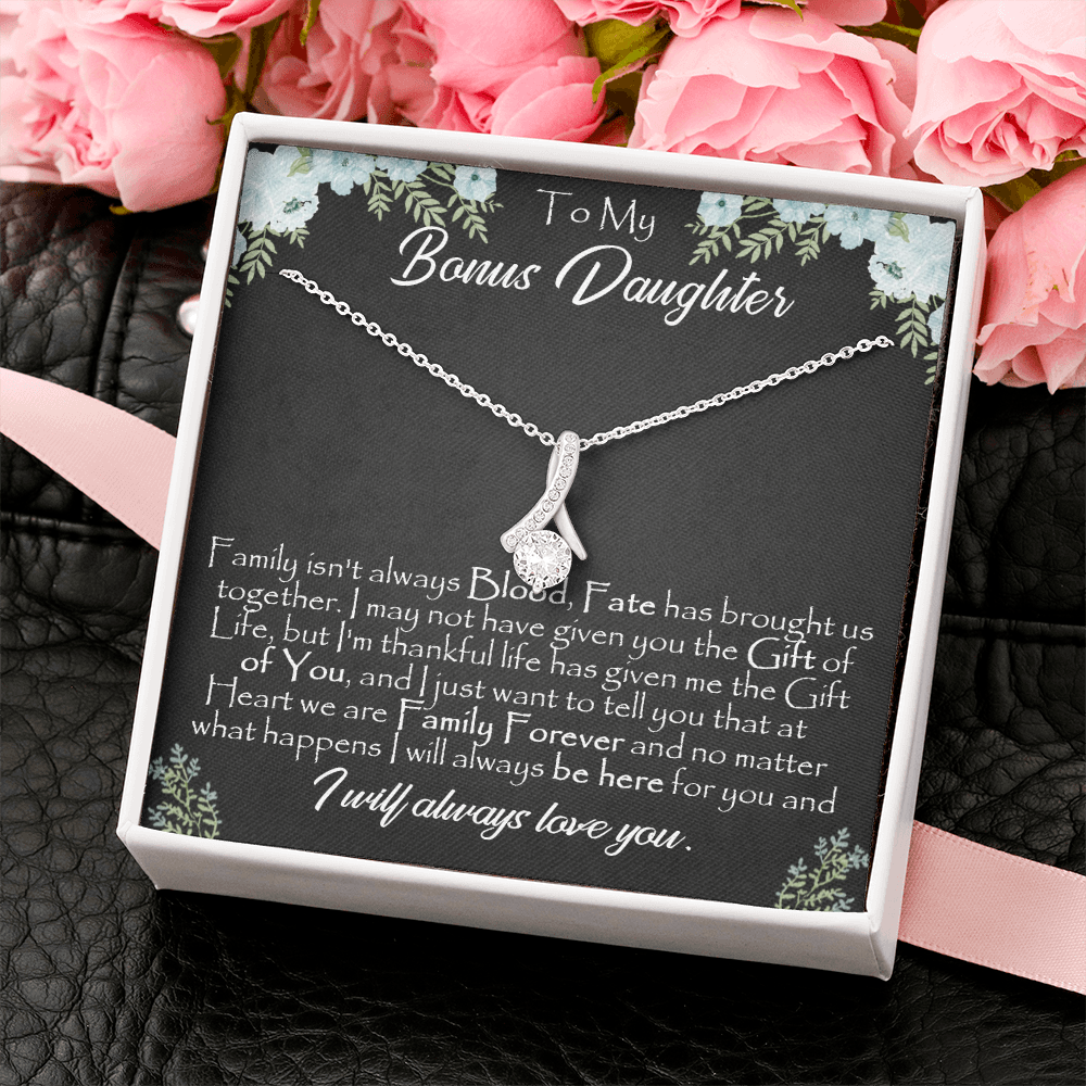 26B To My Bonus Daughter, Gift For Bonus Daughter Necklace, Step Daughter Necklace