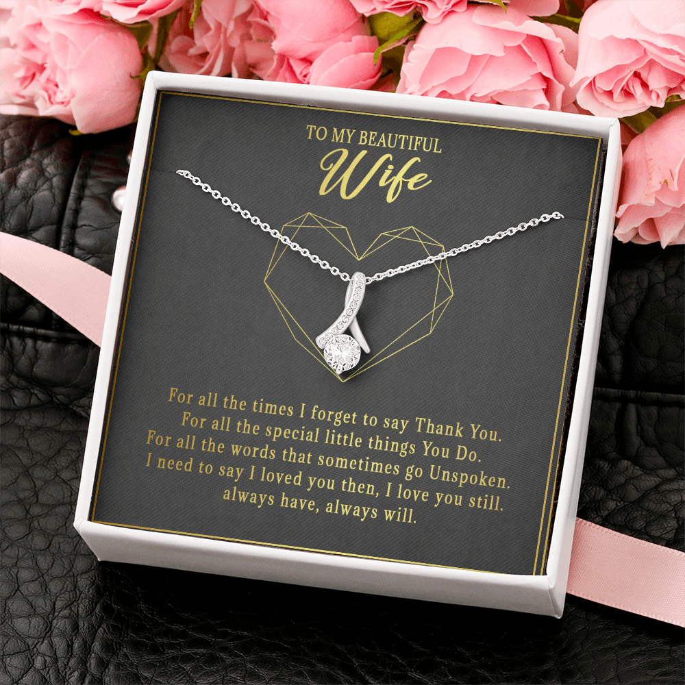 74B Necklace To Beautiful Wife, Cute Gift for Her From Husband, I LOVE YOU Forever