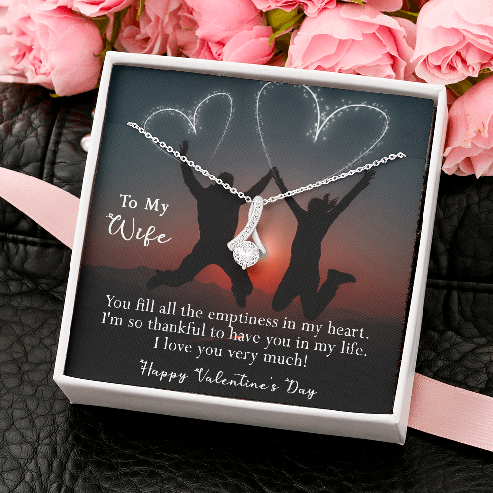 184B Women Necklace To my Wife, Valentine Gift from Husband, Happy Valentine's Day