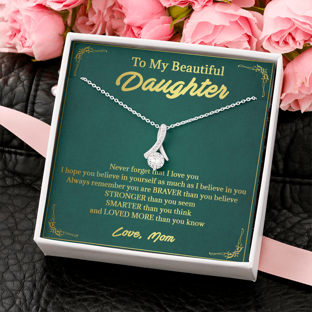 146B Necklace To My Beautiful Daughter, Perfect Gift for Daughter, I Love You More