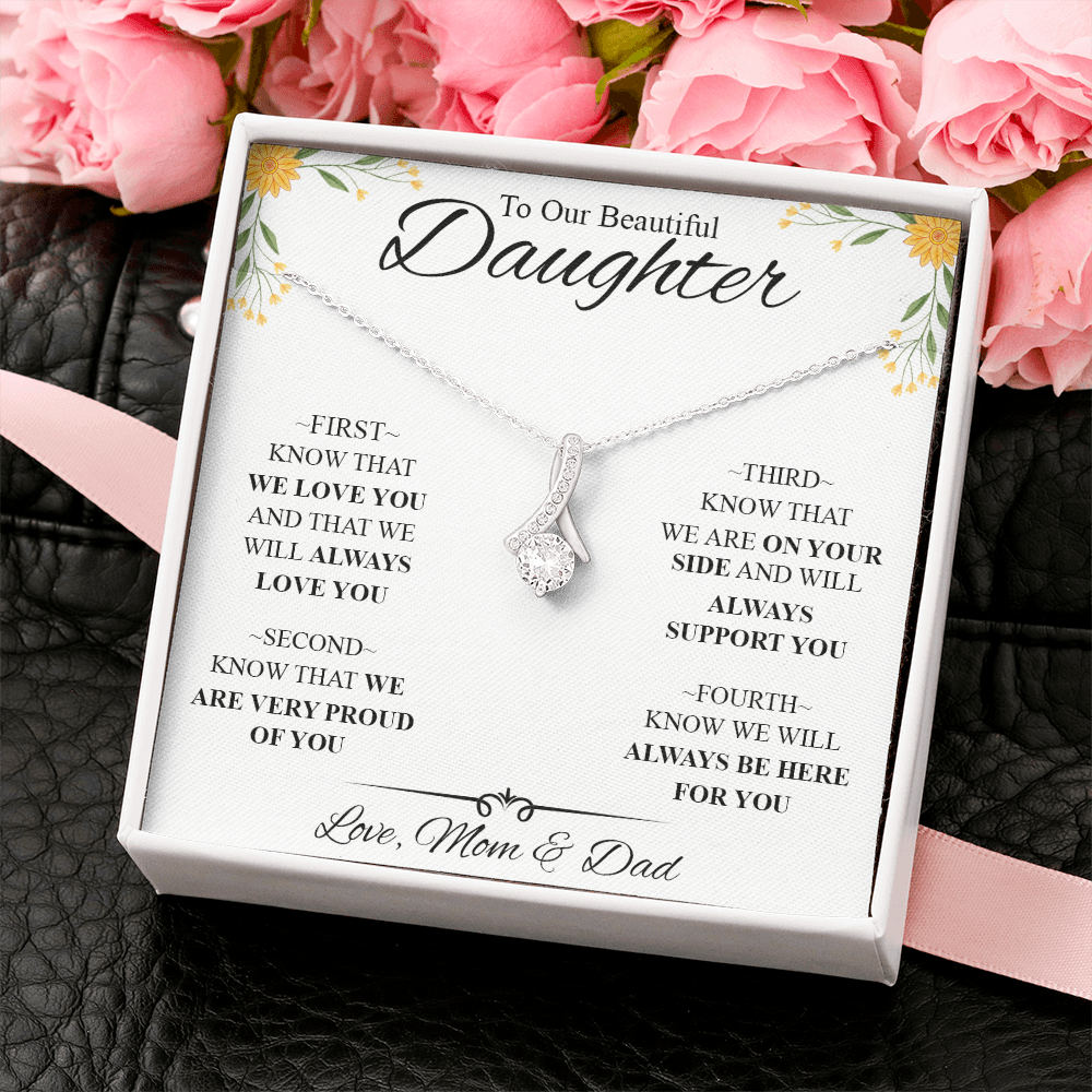 To My Daughter Necklace Knot Gift Birthday, Xmas For Daughter From Mom and Dad 447