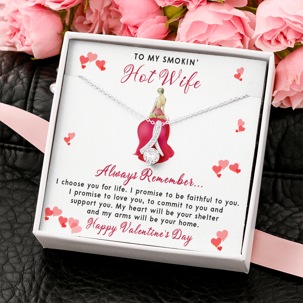 198B - To my Smokin' Hot Wife Necklace, I Love You Valentine's Day Gift from Husband