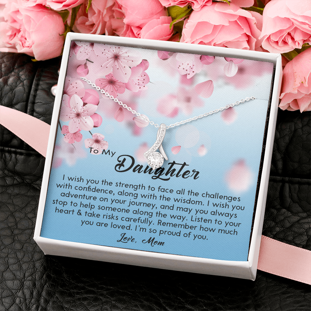 132B Necklace To My Daughter, Gift for Daughter from Mom, Daughter Birthday Gift