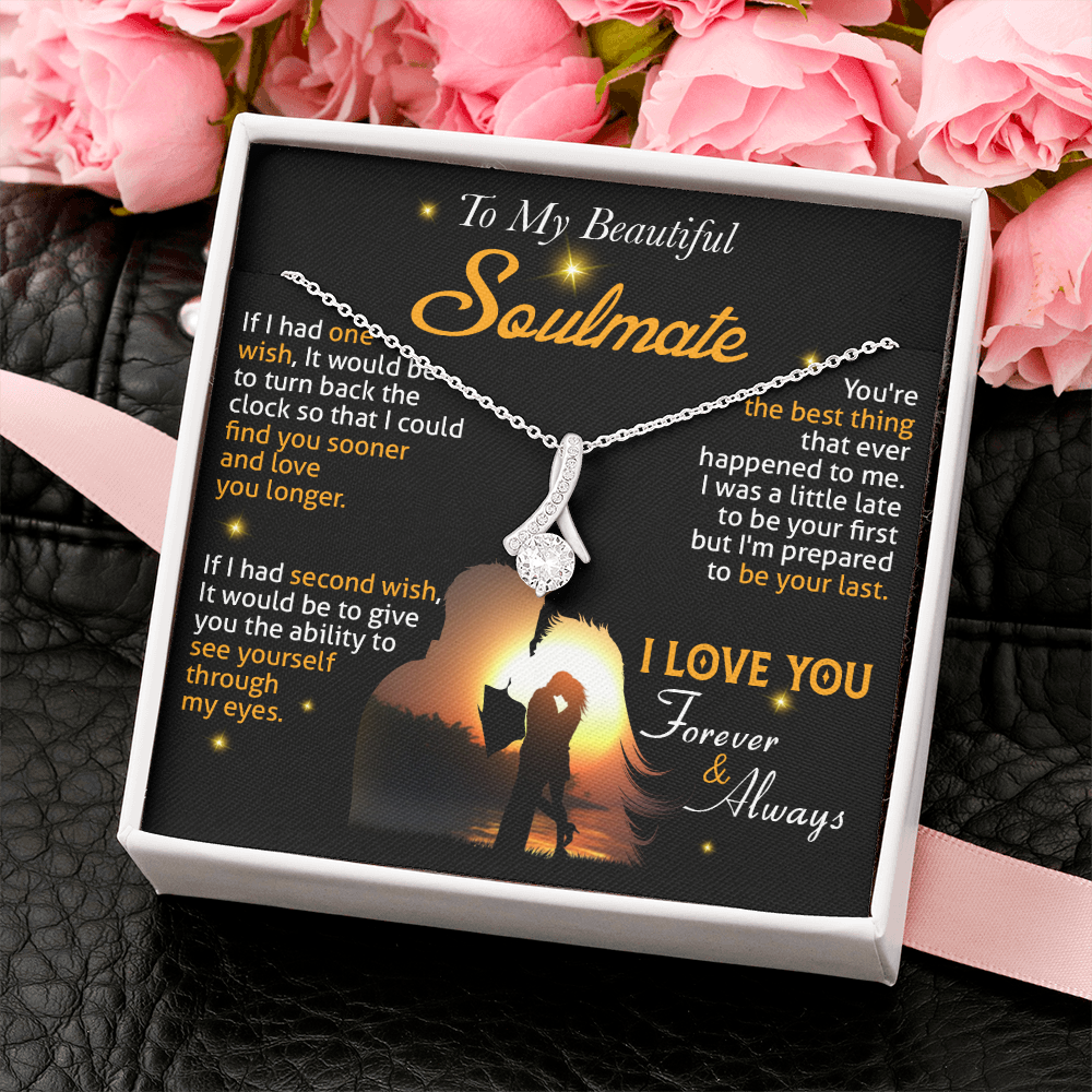 N0B To My Soulmate Necklace, Gift For Wife Girlfriend From Husband, Valentines Day