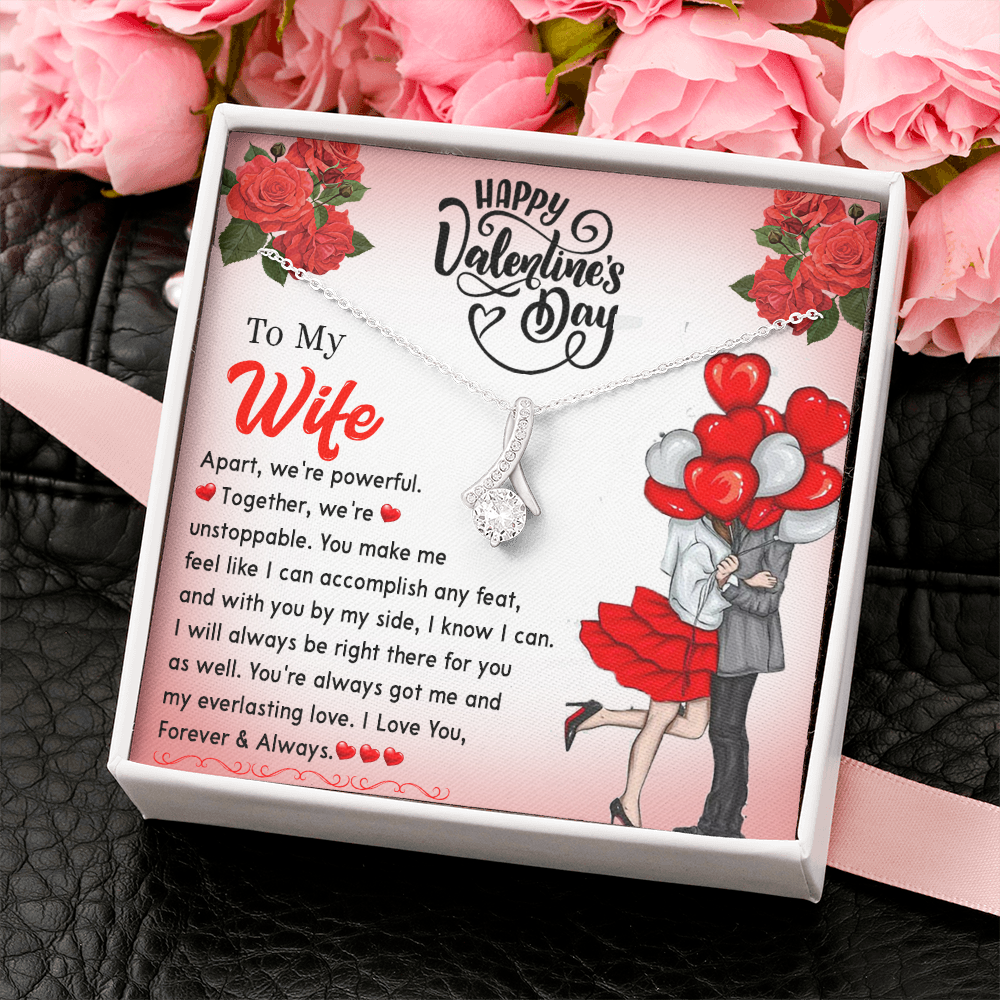 195B - Happy Valentine's Day Gift, Necklace To my Wife, I Love You Forever & Always